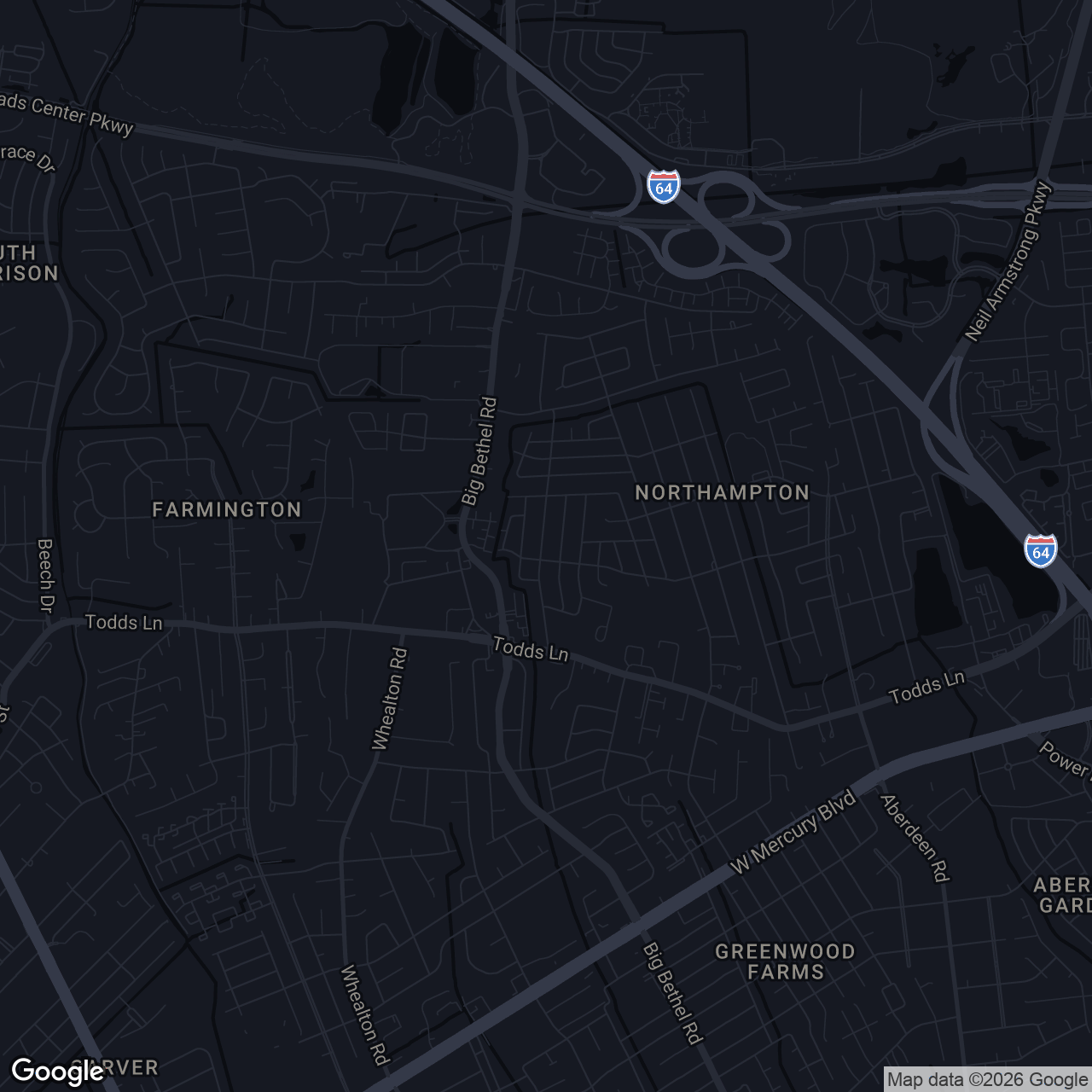 Map showing 104 Northampton Dr