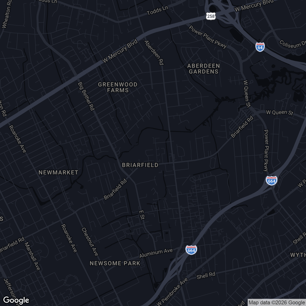 Map showing 11 Eastbriar Ct