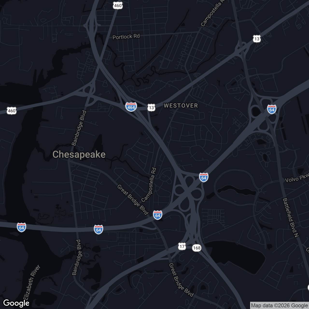 Map showing 1249 E Eva Blvd