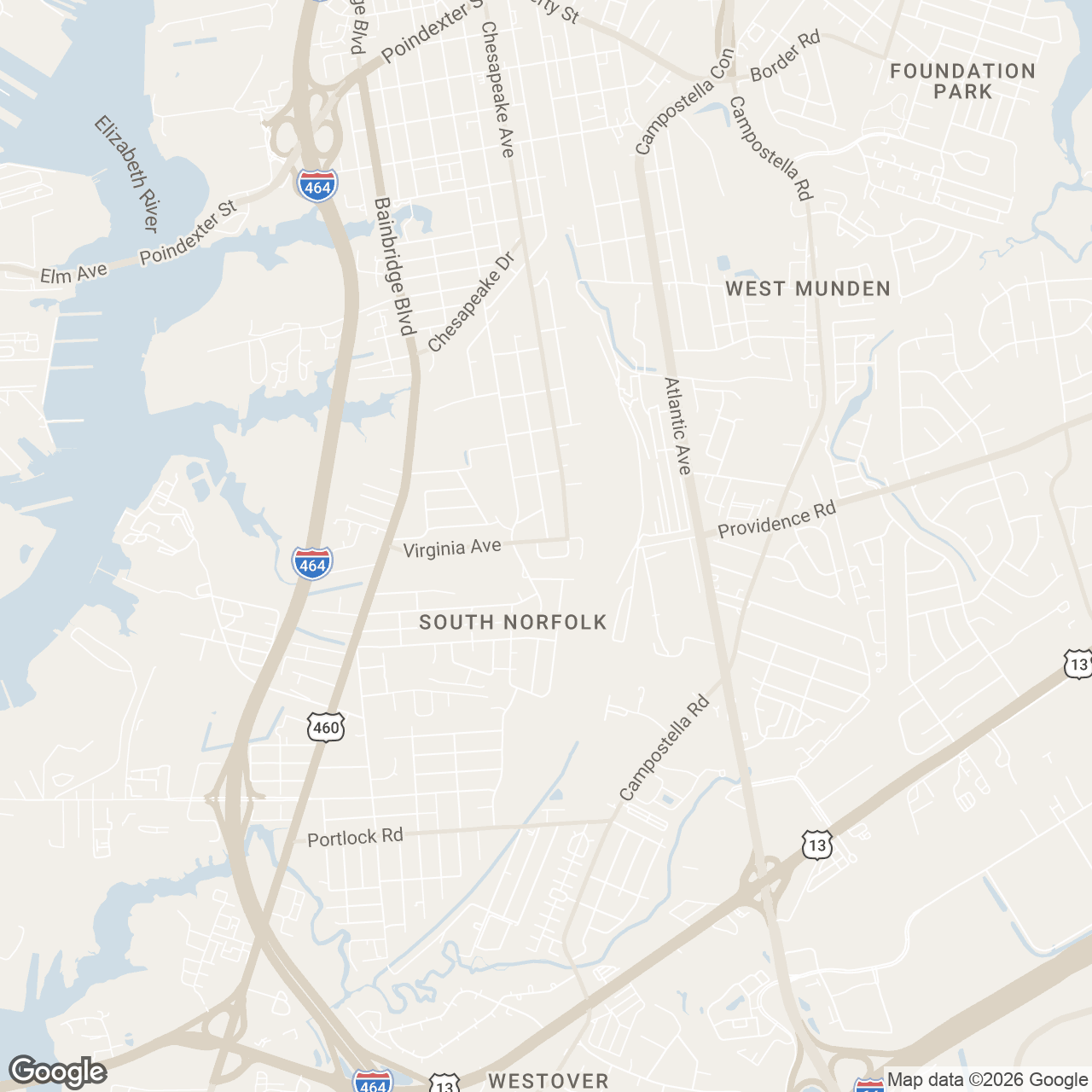 Map showing 1306 Virginia Ave