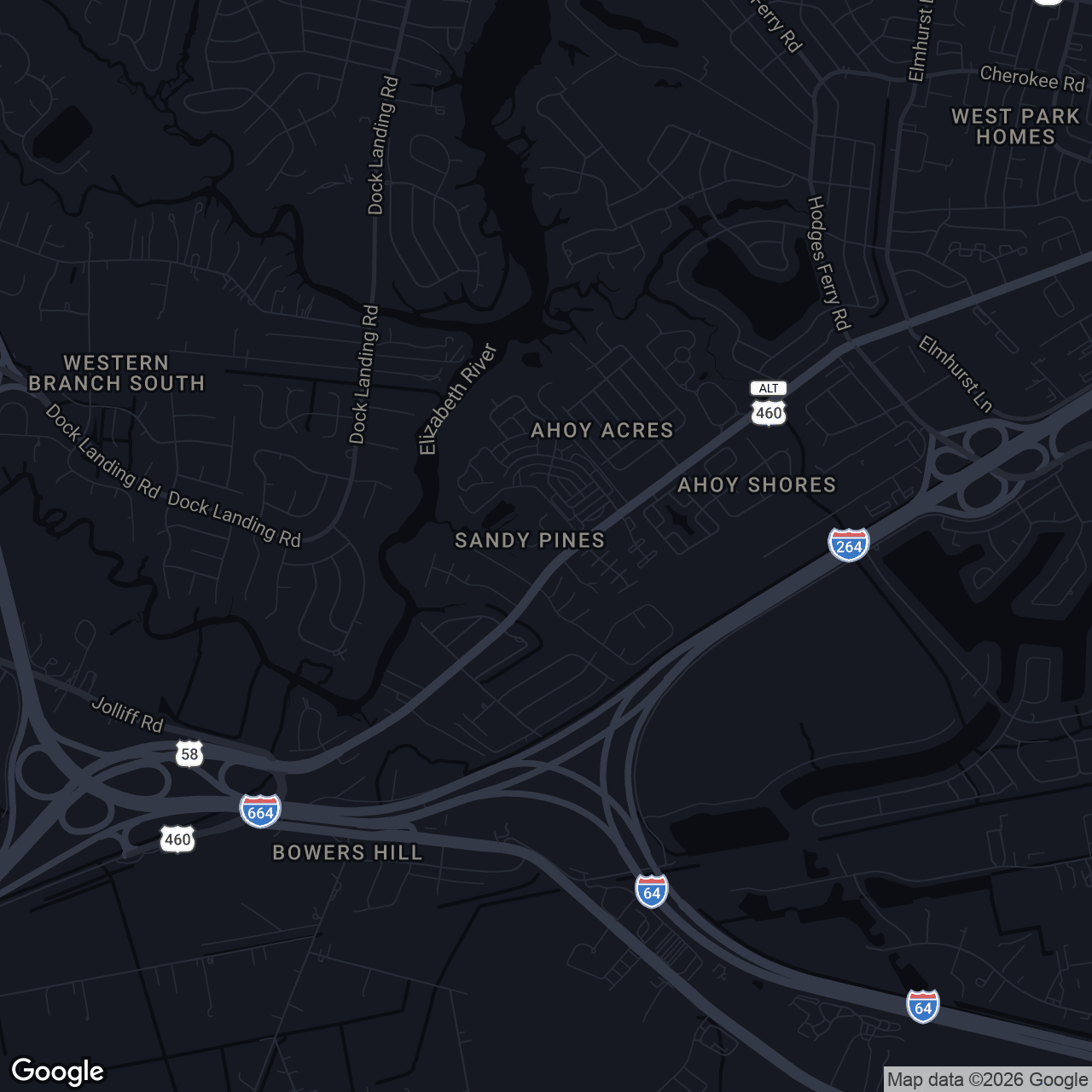 Map showing 1620 Sandy Pines Way