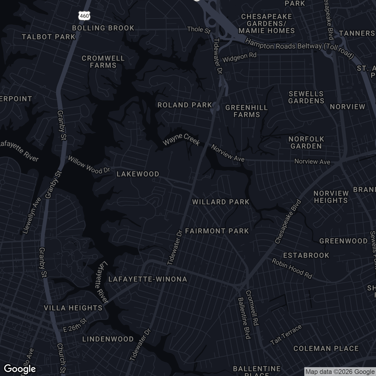 Map showing 1724 Cromwell Dr