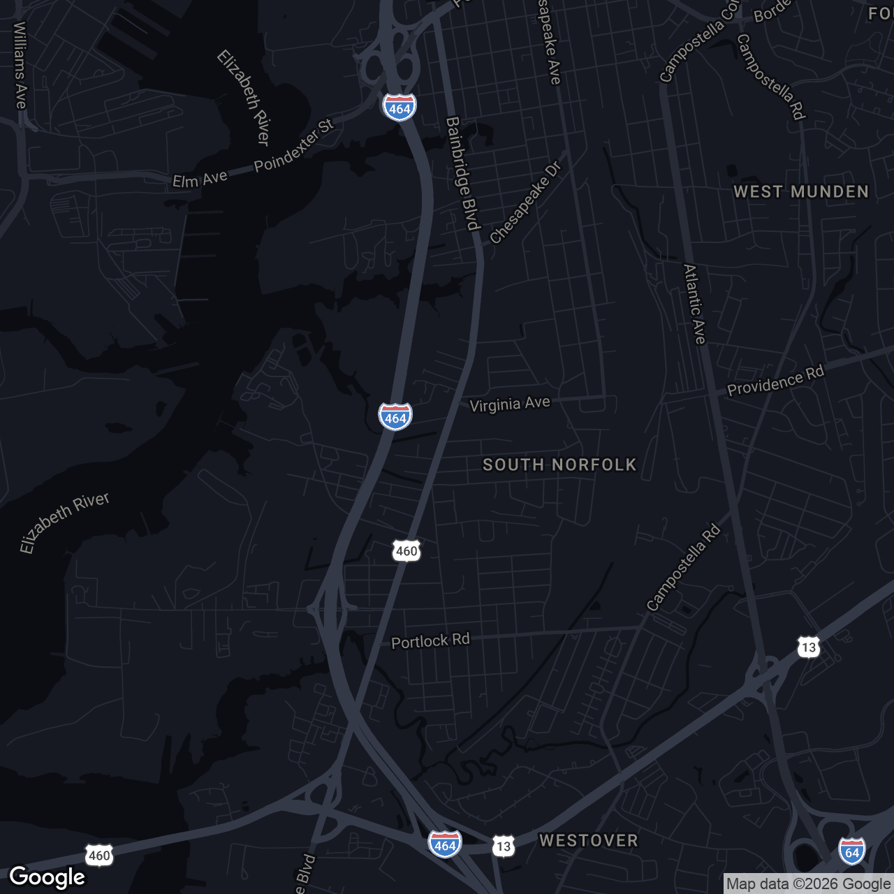 Map showing 2901 Bainbridge Blvd