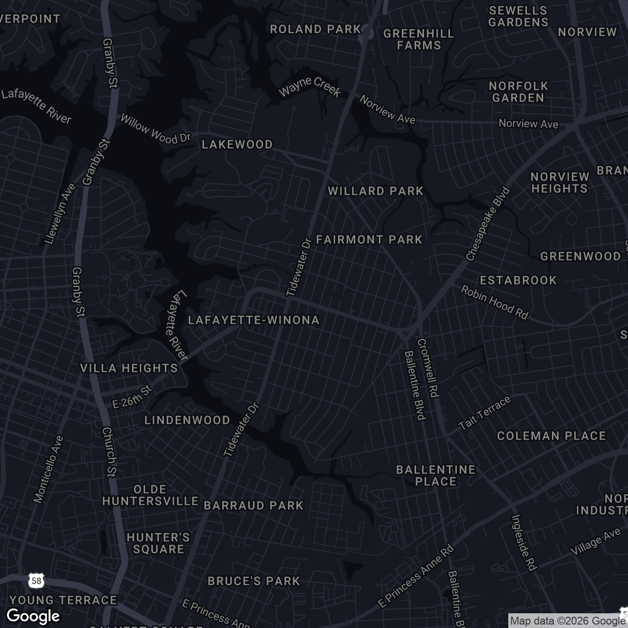 Map showing 3125 Dunkirk Ave