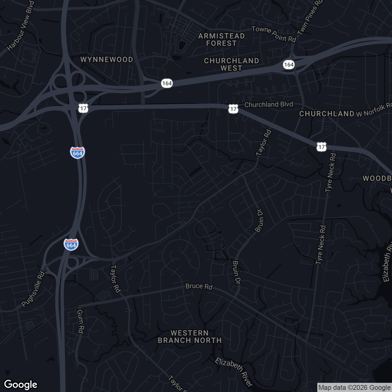 Map showing 3145 Bomar Dr