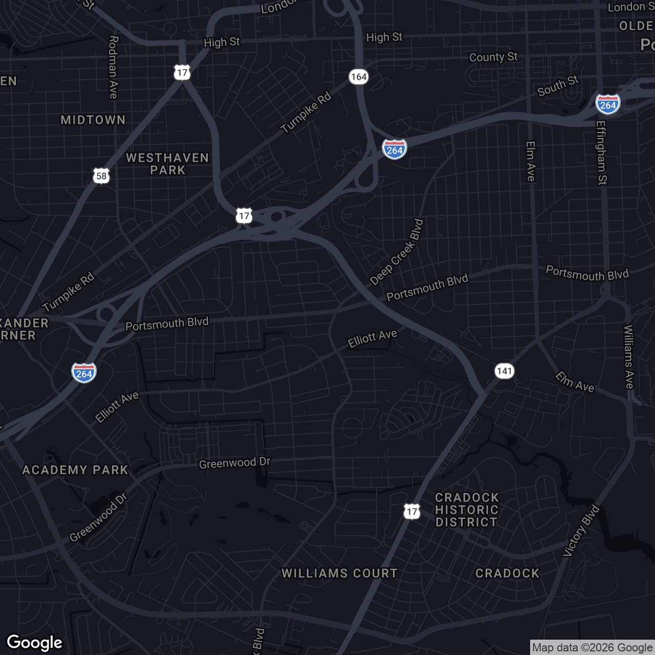 Map showing 3324 Deep Creek Blvd