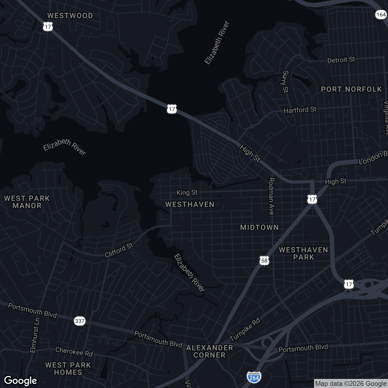 Map showing 4417 King St