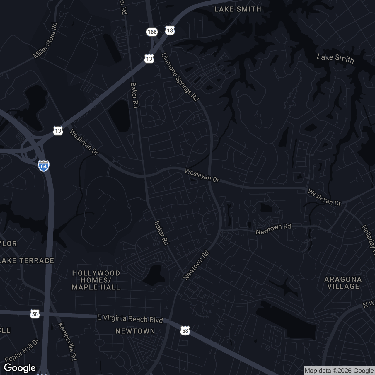 Map showing 5500 Campus Dr