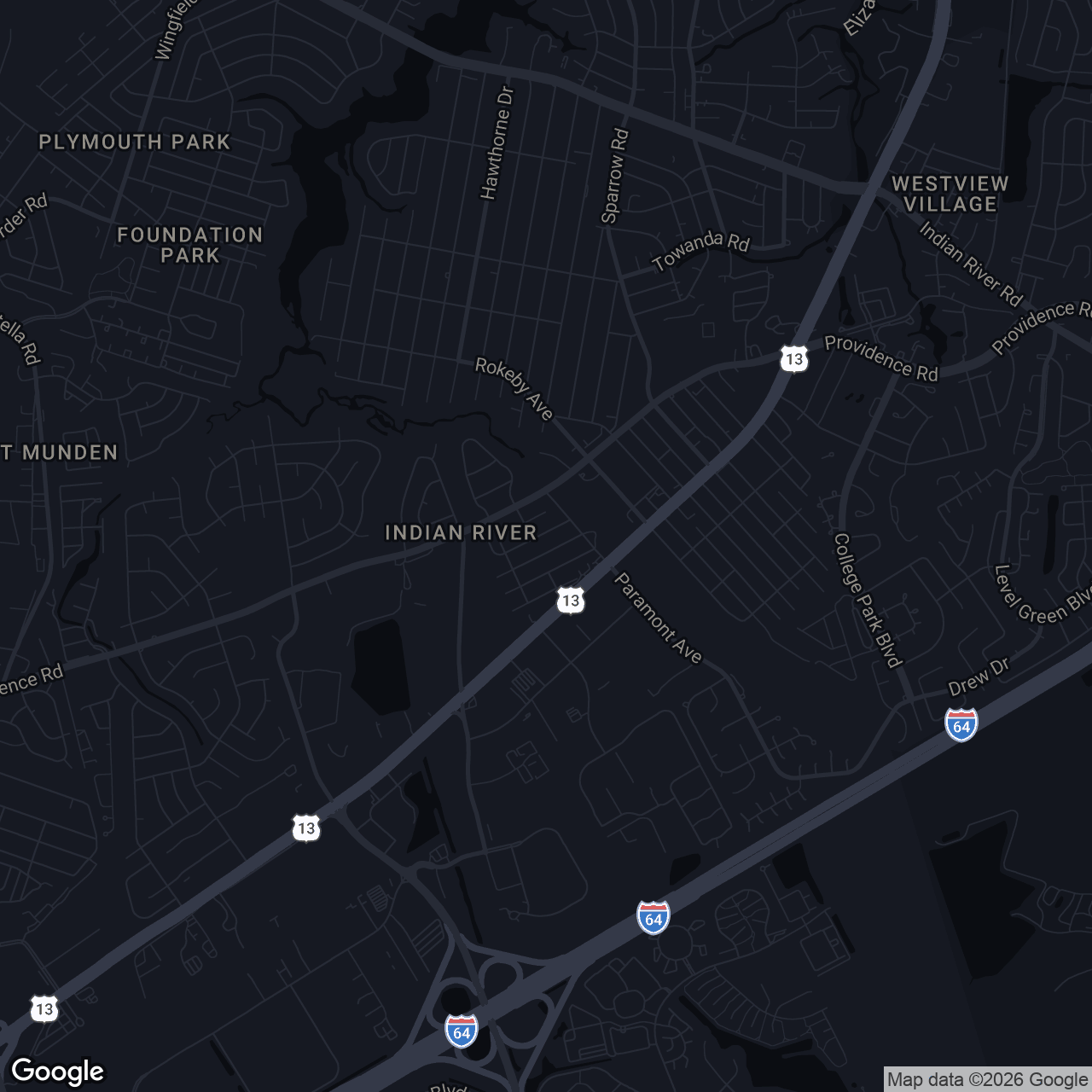Map showing 718 Osborn Ave