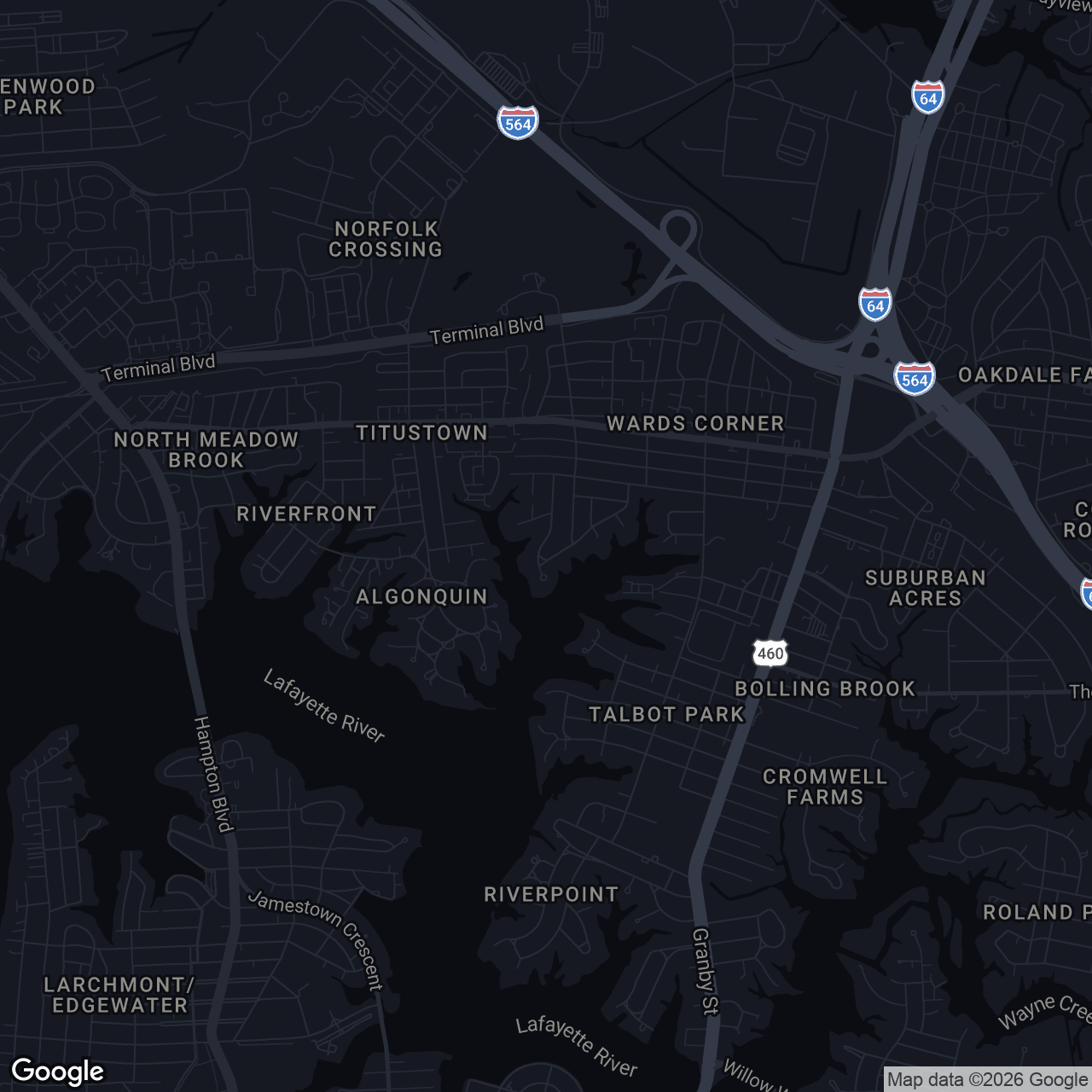 Map showing 7312 Colony Point Rd