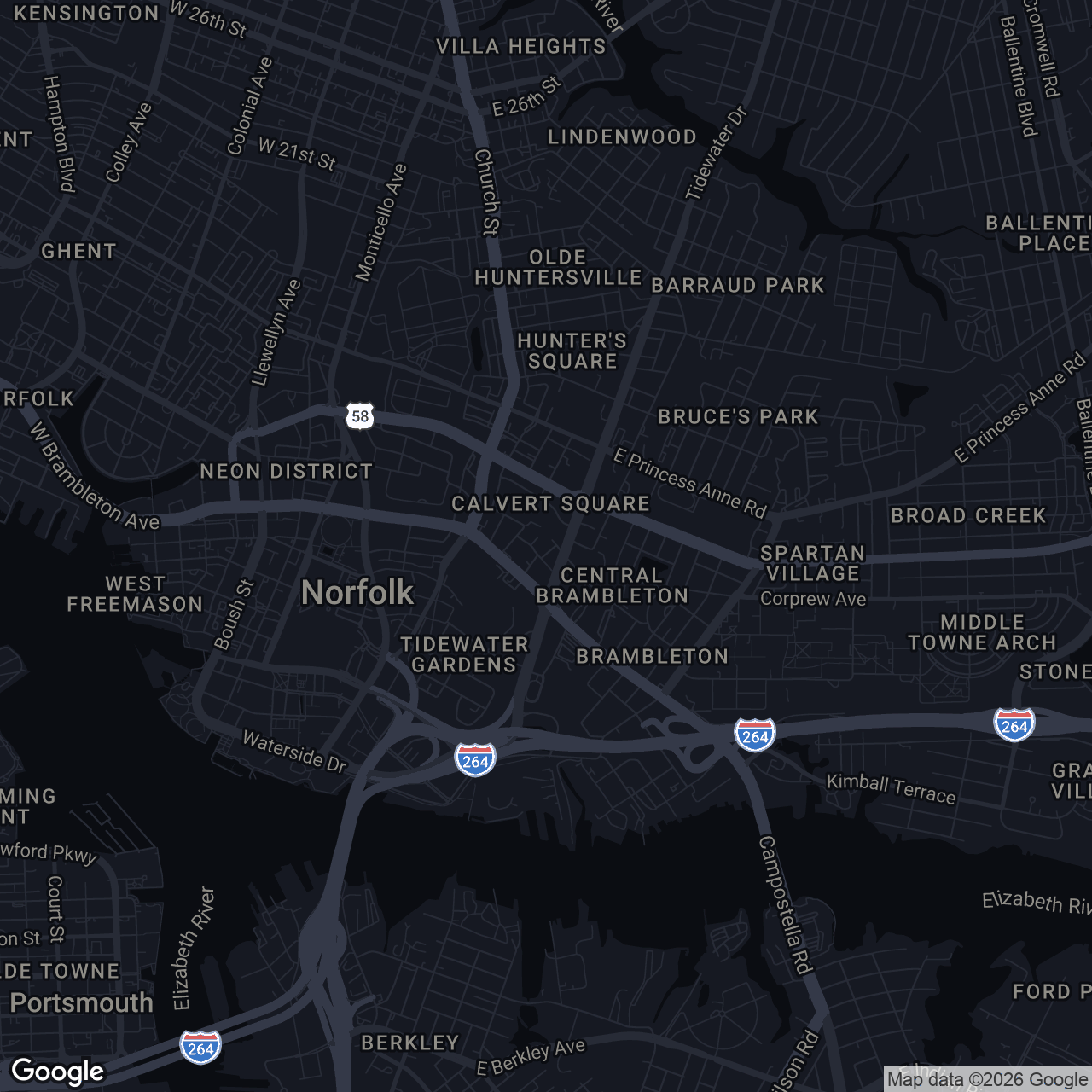 Map showing 739 Roswell Ave