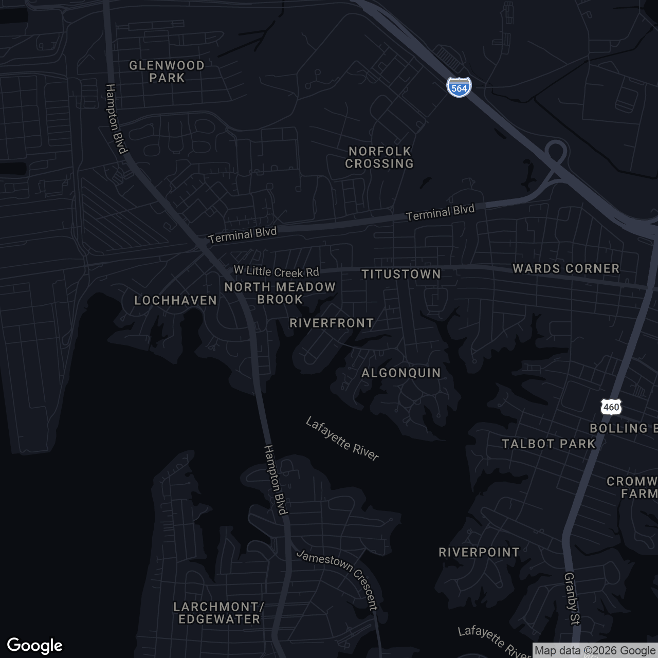 Map showing 7404 Major Ave