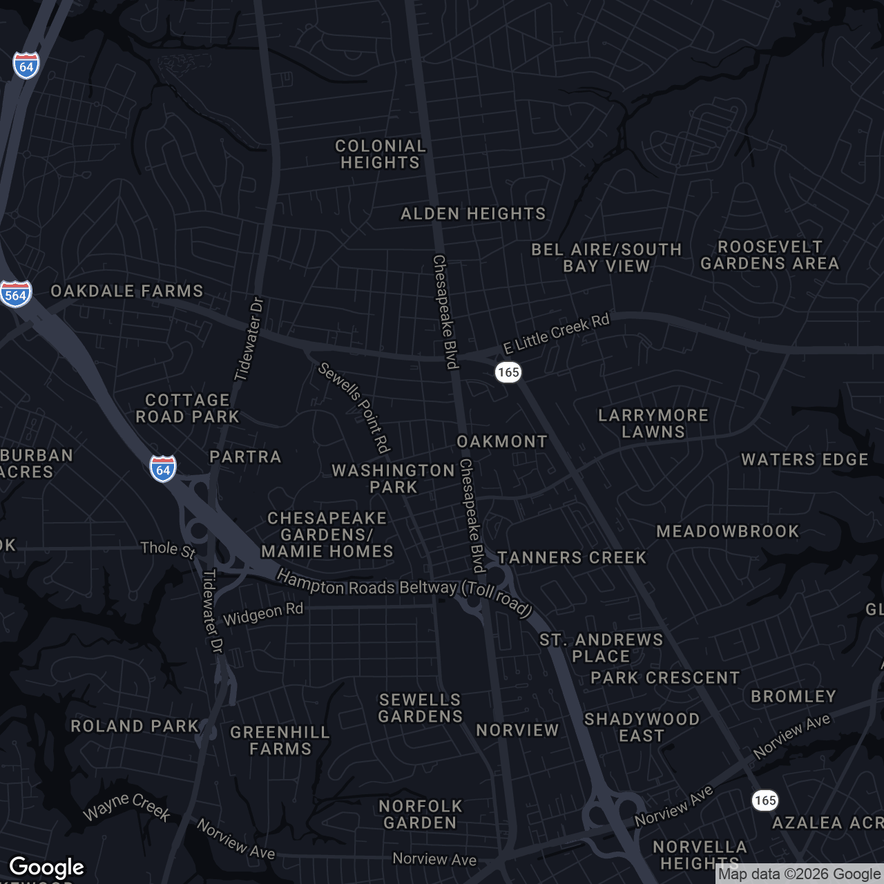 Map showing 7409 Hooper St