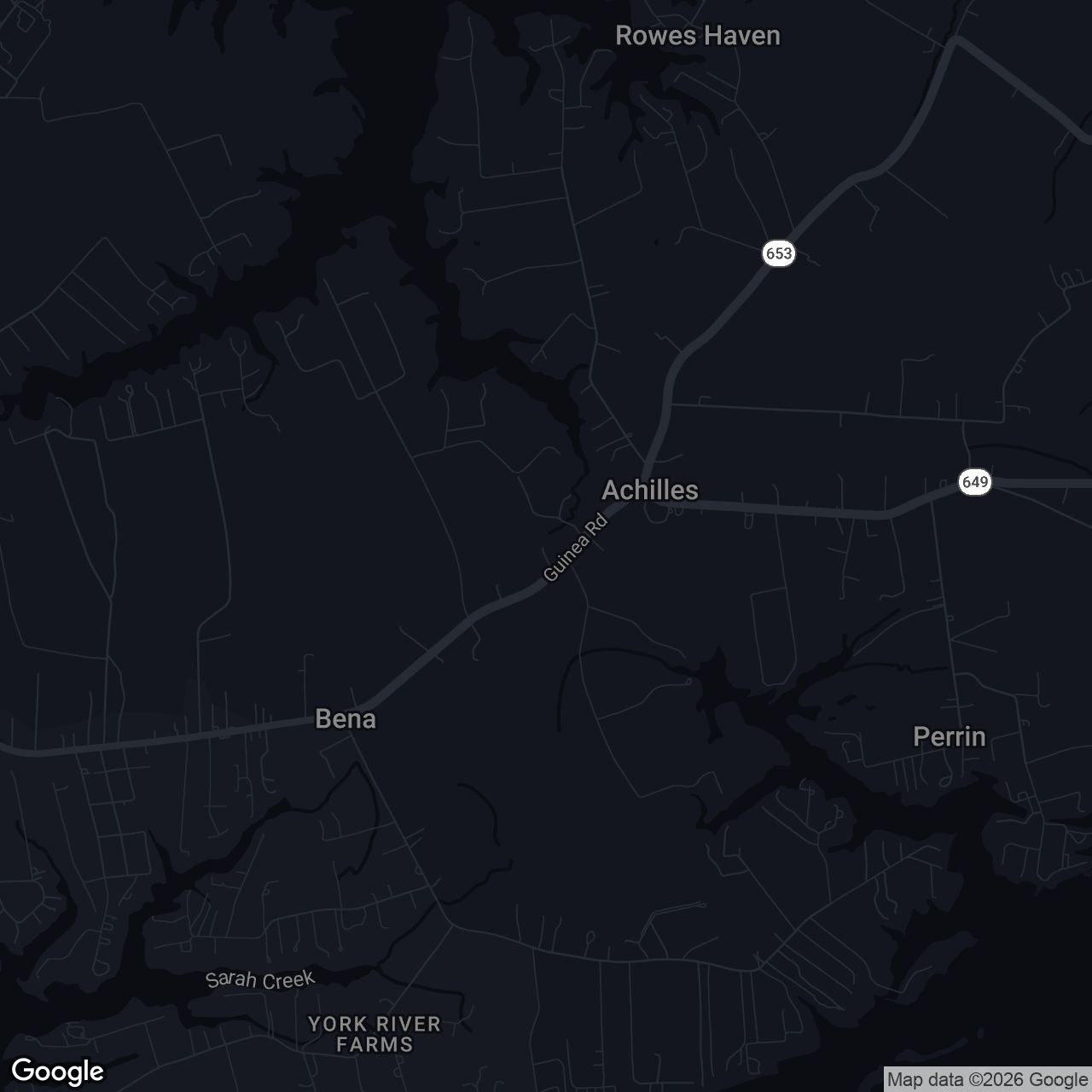 Map showing 9223 Guinea Rd